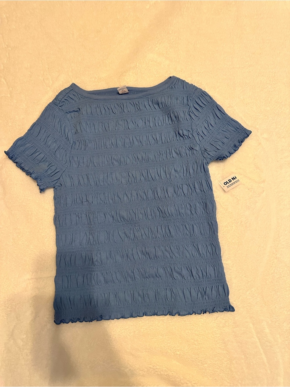 Old Navy Light Blue Short Sleeve Textured Top
